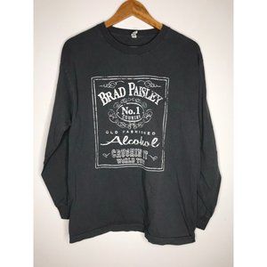 Brad Paisley World Tour Concert Alcohol T-Shirt Men's Large Gray Long Sleeve